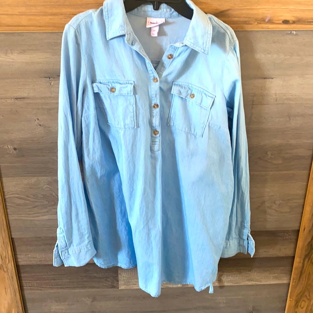Denim maternity top